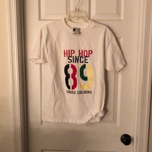 White Cross Colours Hip Hop T-Shirt (Small)